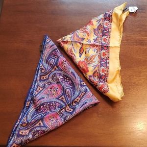 Paisley/Floral Silk Pocket Squares 2 for 1